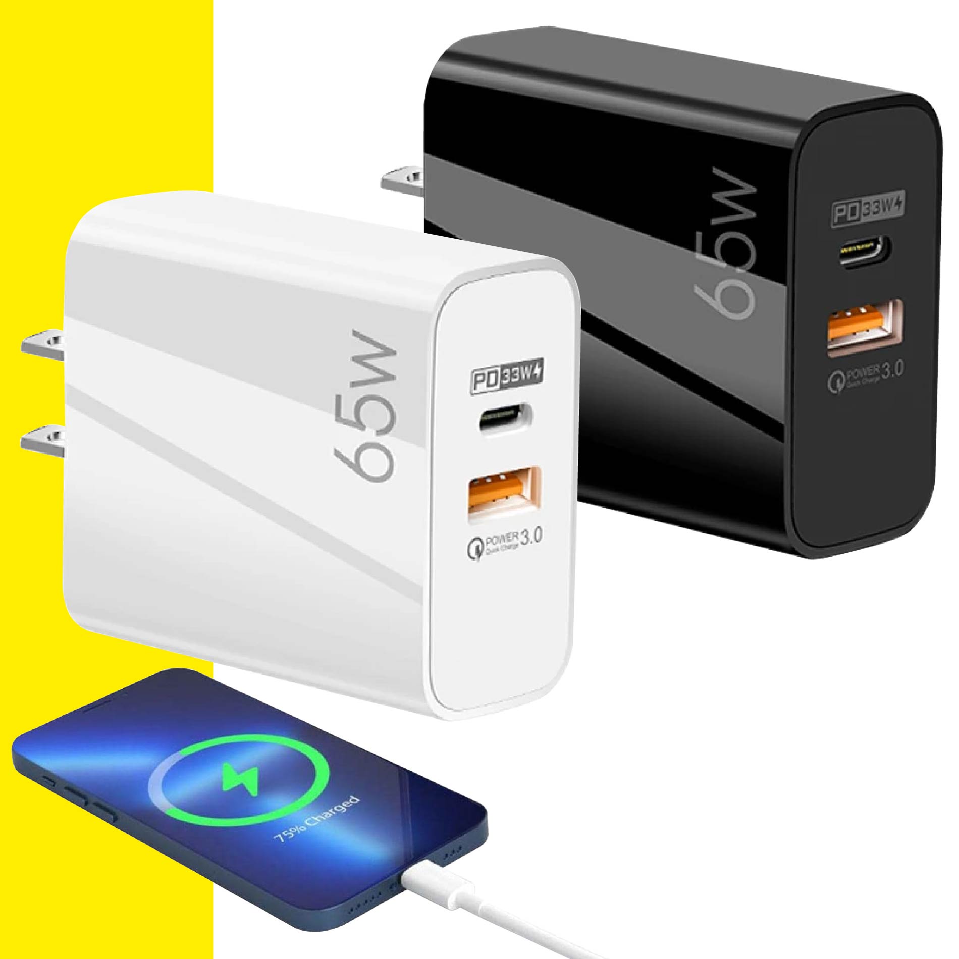 Miniatura 3 de Cargador Celular 65w Carga Rapida Pared